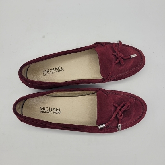 Michael Kors Shoes Women 6.5 Daisy Mocs Suede Maroon - Picture 3 of 15